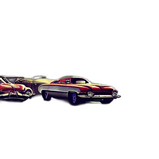 car, concept art, 3d render, comic book art, photorealistic, red, retro, futuristic transparent PNG cut-out