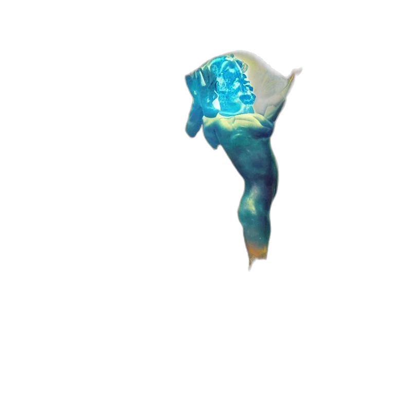 creature, staff, dragon, mask, vaporwave, concept art, 3d render, pixel art transparent PNG cut-out