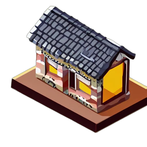 building, food, furniture, jewelry, 3d render, pixel art, concept art, photorealistic transparent PNG cut-out