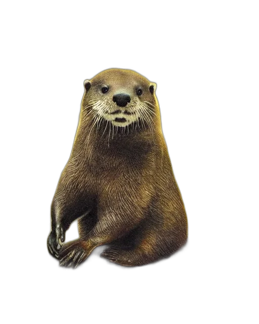 animal, creature, staff, face, photorealistic, 3d render, otter, cosmonaut transparent PNG cut-out