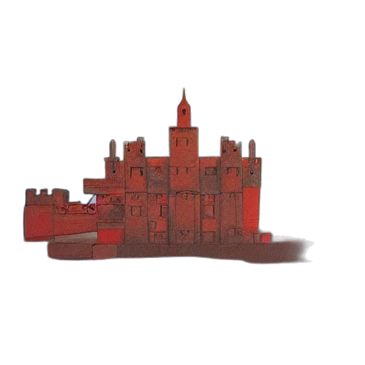 building, crown, concept art, 3d render, pixel art, fantasy art, red, painting transparent PNG cut-out