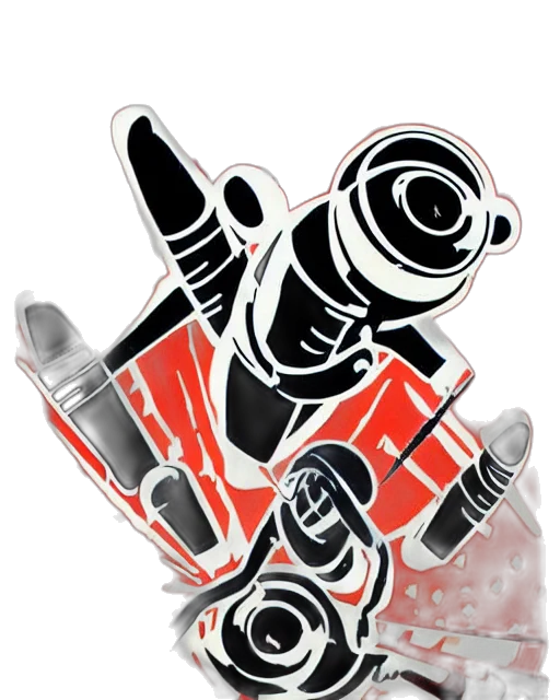 staff, robot, weapon, jewelry, cartoon, concept art, comic book art, 3d render transparent PNG cut-out