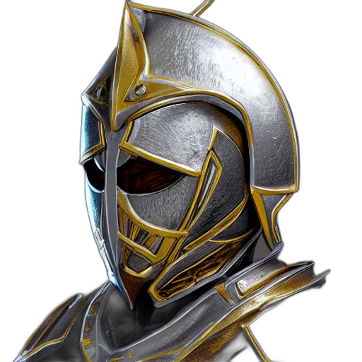 mask, sword, face, robot, concept art, fantasy art, 3d render, photorealistic transparent PNG cut-out