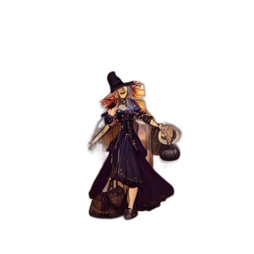staff, hat, weapon, fantasy art transparent PNG cut-out