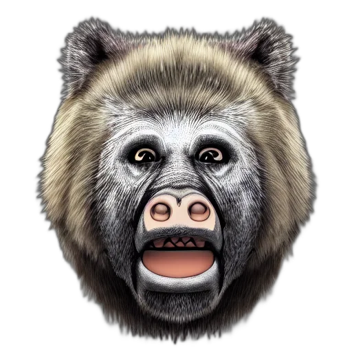 animal, face, creature, photorealistic transparent PNG cut-out