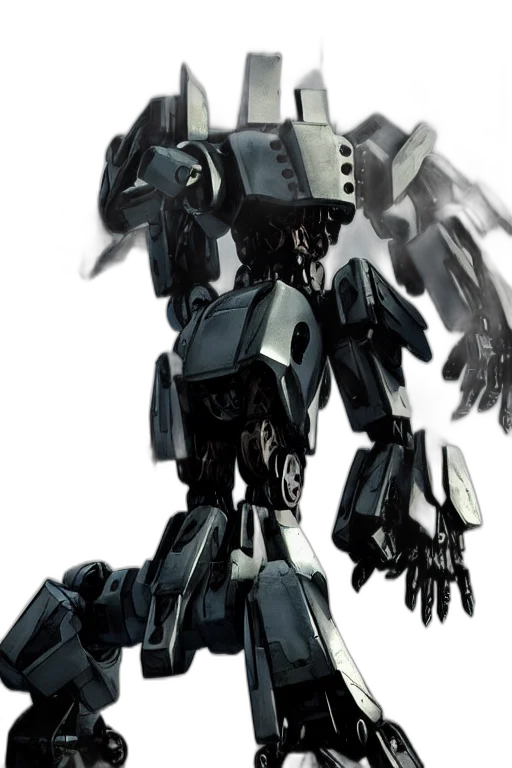 robot, weapon, concept art, 3d render, cyberpunk, comic book art, monochrome, furture transparent PNG cut-out