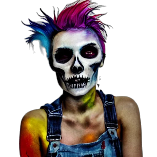 mask, face, photorealistic, concept art, watercolor, fantasy art, neon, colorful transparent PNG cut-out