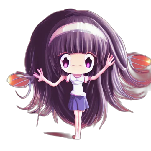 hair, staff, creature, dress transparent PNG cut-out
