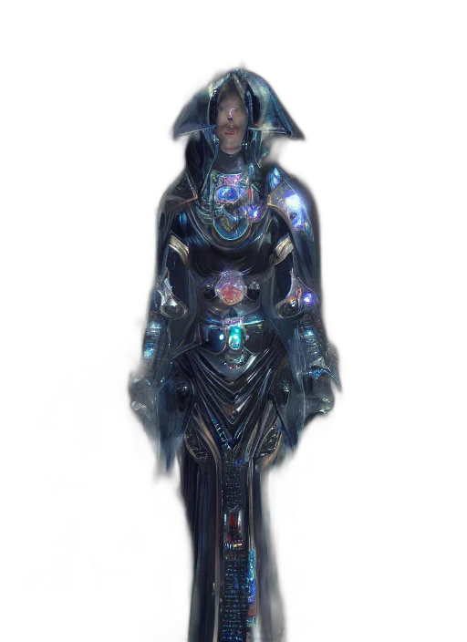 robot, staff, dress, sword transparent PNG cut-out