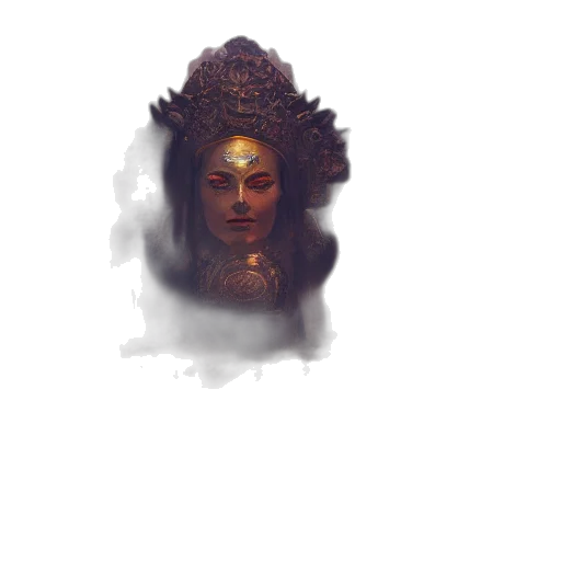 crown, face, mask, creature, fantasy art, concept art, pixel art, oil painting transparent PNG cut-out
