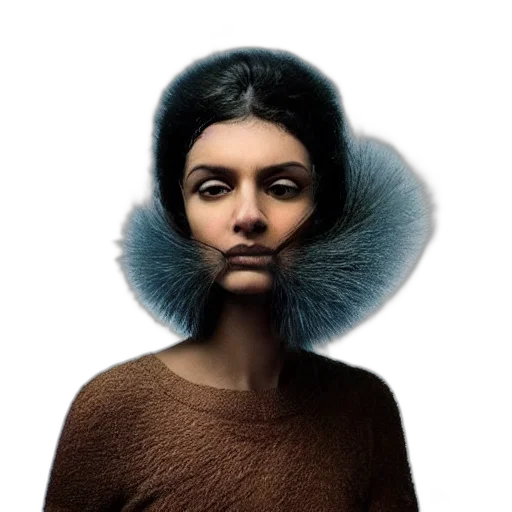 hat, hair, face, mask, photorealistic, concept art, fantasy art, 3d render transparent PNG cut-out