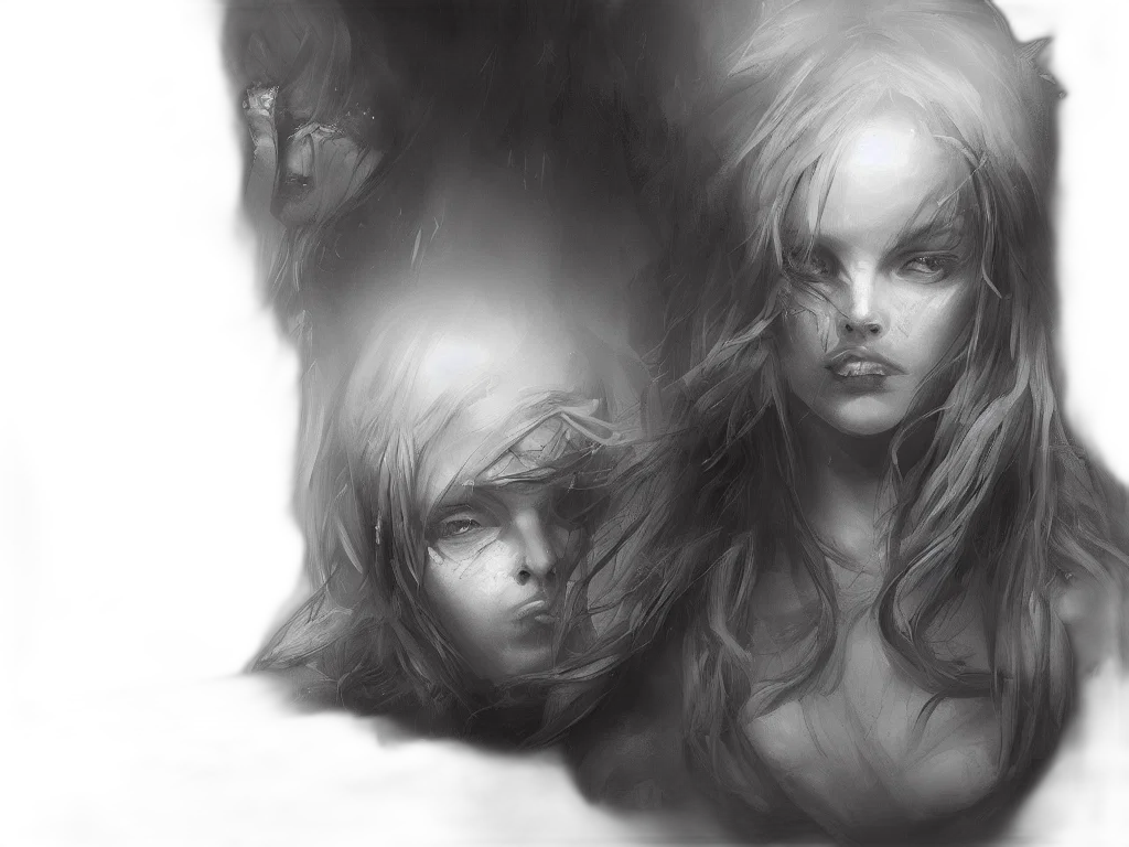 face, mask, fantasy art, concept art, comic book art, pencil sketch, underwater, fire transparent PNG cut-out