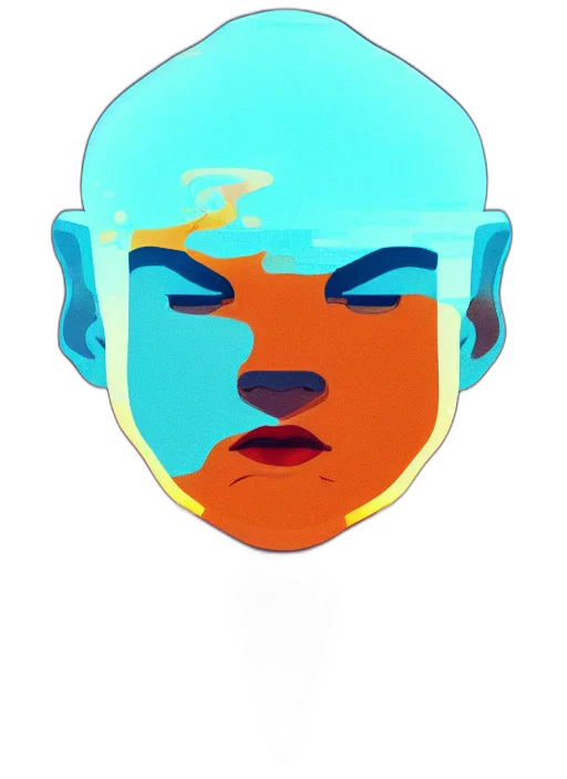 mask, face, crown, creature, concept art, vaporwave, 3d render, cartoon transparent PNG cut-out