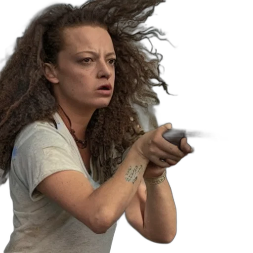 hair, staff, weapon, concept art, photorealistic, fire, film, still transparent PNG cut-out