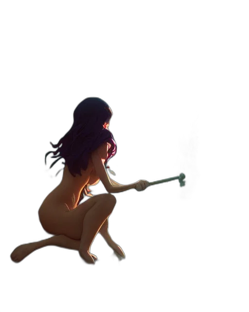 staff, flower, weapon, creature, 3d render, fantasy art, concept art, pixel art transparent PNG cut-out