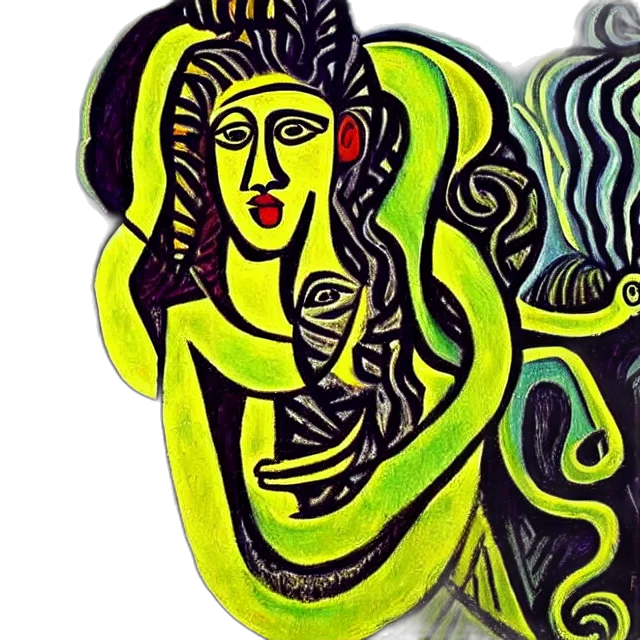 jewelry, mask, oil painting, cartoon, concept art, fantasy art, forest, neon lights transparent PNG cut-out