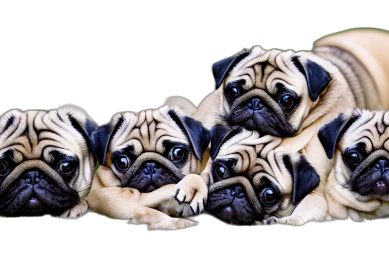 animal, photorealistic, 3d render, pug transparent PNG cut-out
