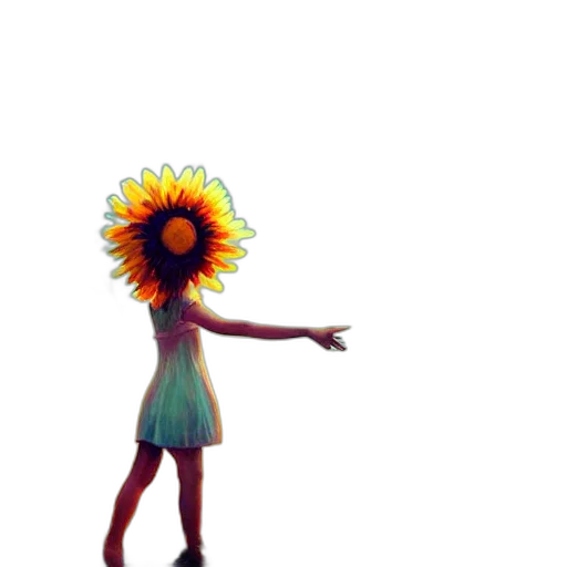 flower, dress, umbrella, staff transparent PNG cut-out