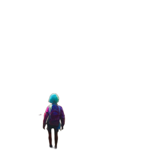 jacket, robot, creature, hair transparent PNG cut-out