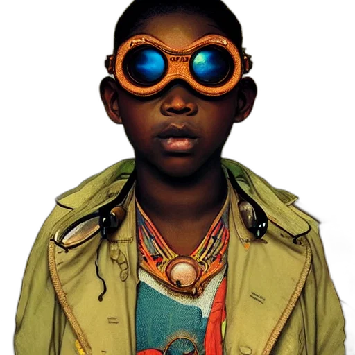 jacket, face, jewelry, mask, concept art, photorealistic, comic book art, colourful transparent PNG cut-out