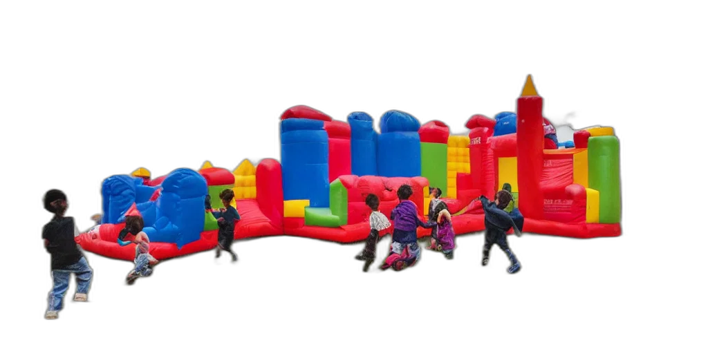 furniture, 3d render, bouncy, castle, children, inside, blowing, wind transparent PNG cut-out