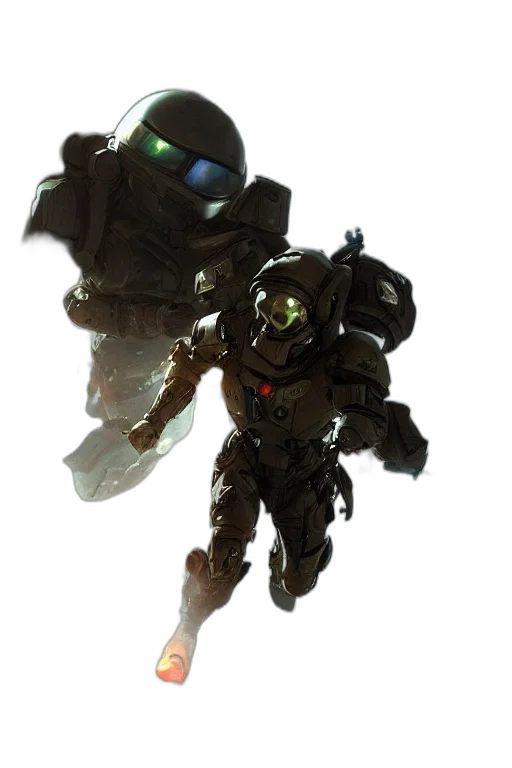robot, weapon, concept art, 3d render, pixel art, fantasy art, outer space, armor transparent PNG cut-out
