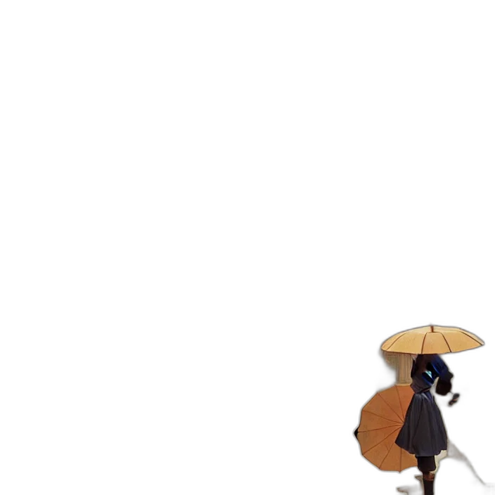 umbrella, staff, weapon, dress, concept art, pixel art, anime, 3d render transparent PNG cut-out