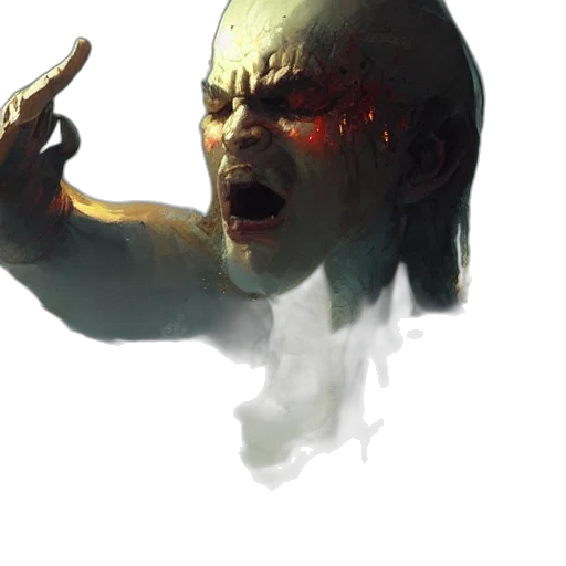 creature, face, mask, staff, concept art, fantasy art, photorealistic, comic book art transparent PNG cut-out