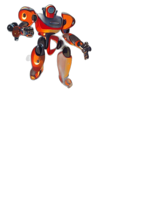 robot, weapon, staff, jacket, 3d render, concept art, pixel art, anime transparent PNG cut-out
