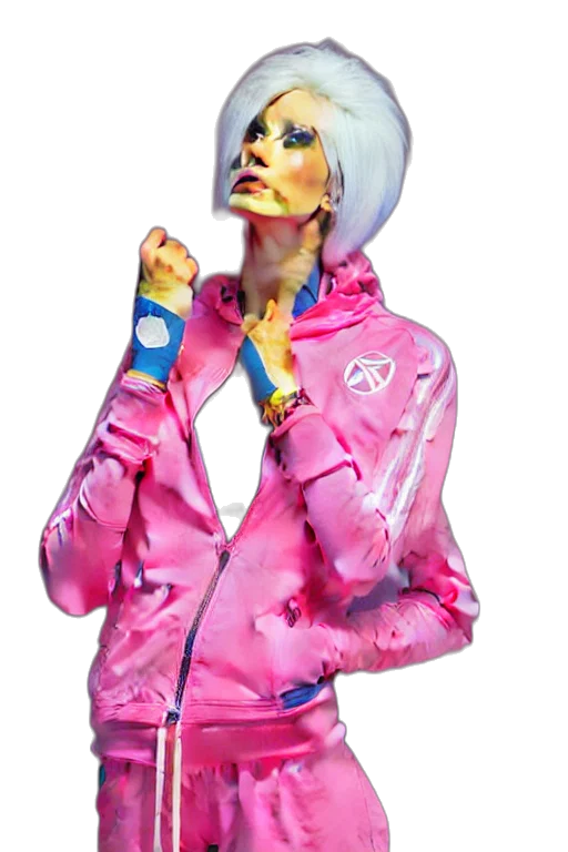 jacket, staff, concept art, vaporwave transparent PNG cut-out