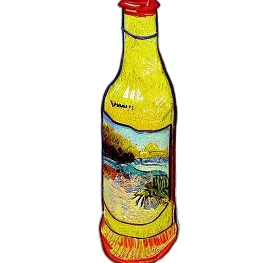 bottle, food, oil painting, watercolor transparent PNG cut-out