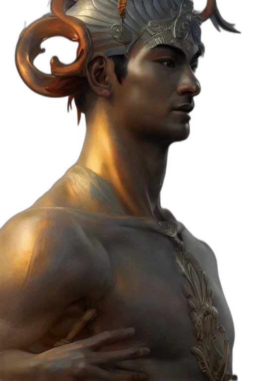 face, dragon, staff, fantasy art, concept art, photorealistic, 3d render, golden transparent PNG cut-out
