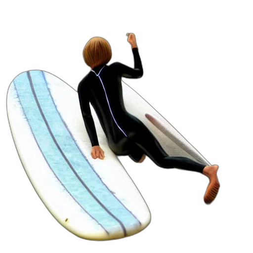 3d render, concept art, photorealistic, surfing, web transparent PNG cut-out