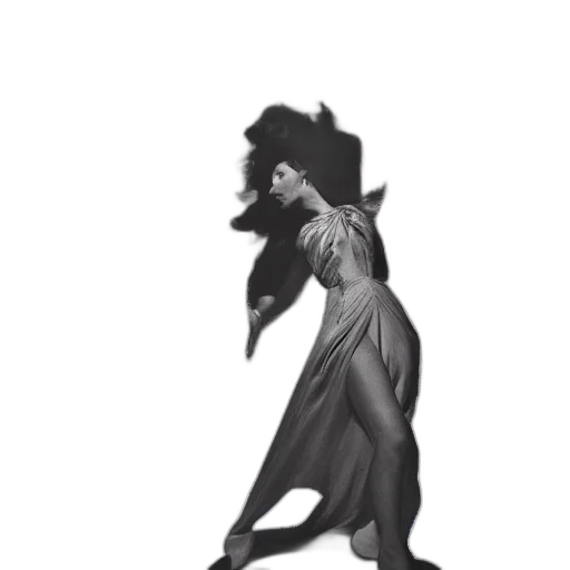 dress, creature, staff, hair transparent PNG cut-out