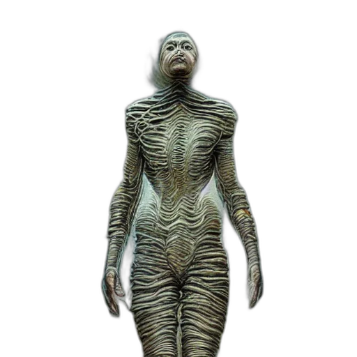 creature, dress, mask, robot, 3d render, concept art, fantasy art, photorealistic transparent PNG cut-out