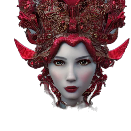 mask, crown, face, hat, fantasy art, concept art, 3d render, photorealistic transparent PNG cut-out
