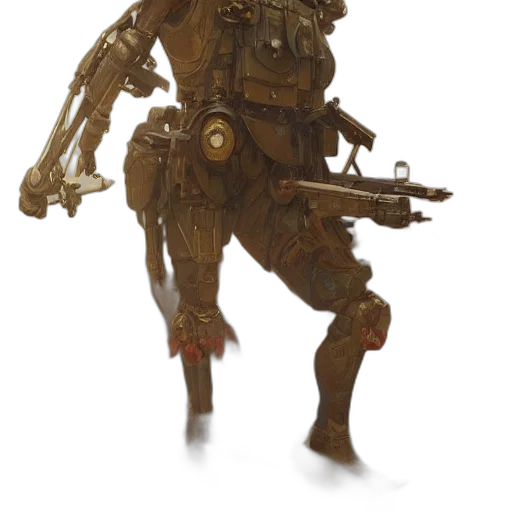 robot, weapon, staff, creature transparent PNG cut-out
