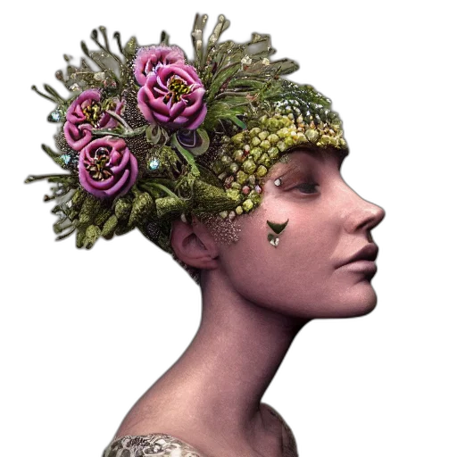 crown, hat, mask, jewelry, photorealistic, concept art, fantasy art, 3d render transparent PNG cut-out