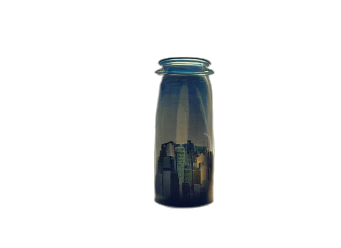 bottle, dress, 3d render, concept art transparent PNG cut-out