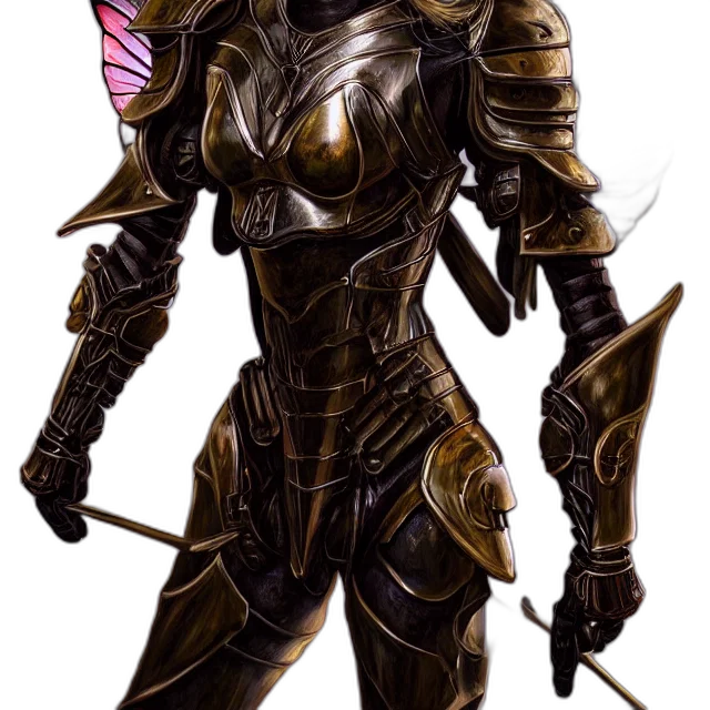 concept art, fantasy art, comic book art, cyberpunk, golden, dark, adult, fairy transparent PNG cut-out
