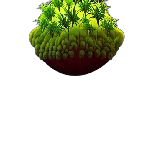crown, hat, flower, tree, 3d render, pixel art, concept art, photorealistic transparent PNG cut-out