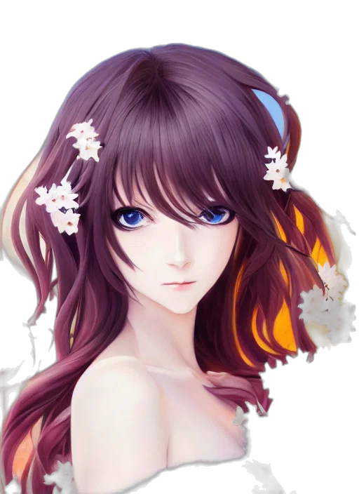 face, flower, dress, crown transparent PNG cut-out
