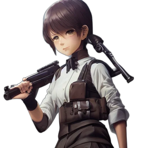 weapon, staff, face, anime transparent PNG cut-out