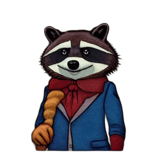animal, staff, food, jacket, concept art, pixel art, comic book art, cartoon transparent PNG cut-out