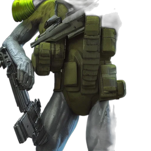 robot, weapon, staff, jacket transparent PNG cut-out