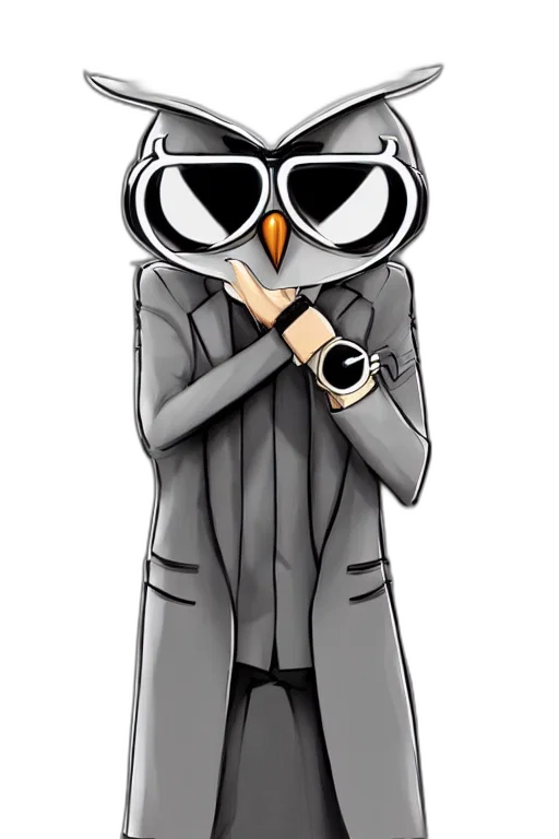 jacket, mask, staff, cartoon, concept art, pixel art, comic book art, monochrome transparent PNG cut-out