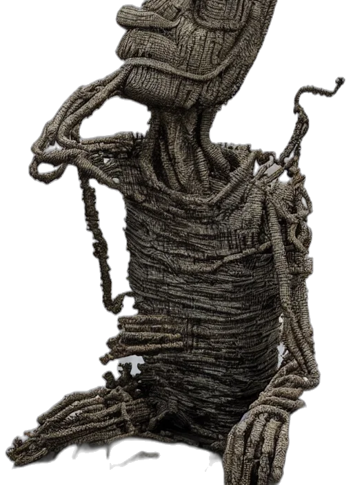 staff, hair, creature, dress transparent PNG cut-out