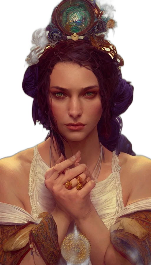 jewelry, crown, face, fantasy art transparent PNG cut-out