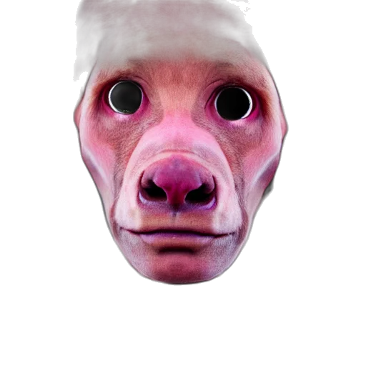 mask, face, creature, animal, 3d render, photorealistic, concept art, vaporwave transparent PNG cut-out