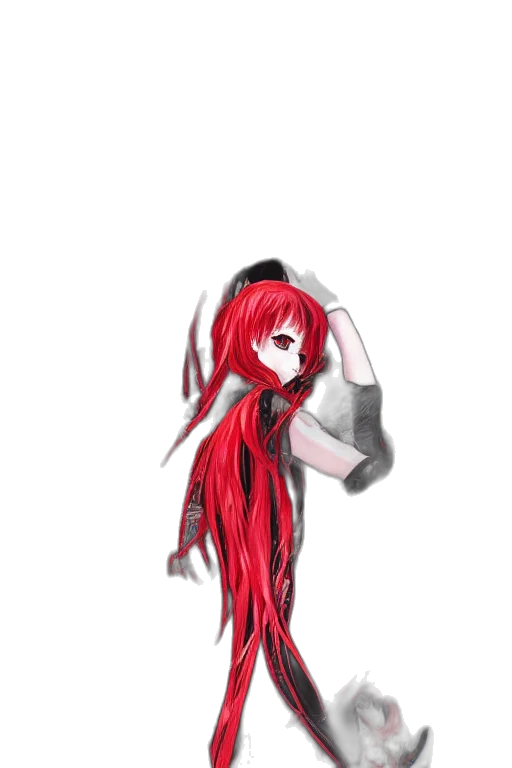 hair, creature, staff, dress transparent PNG cut-out
